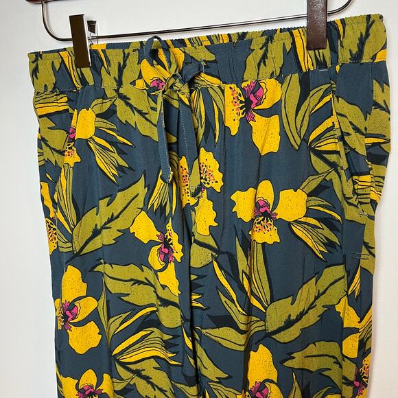 Toad & Co Sunkissed Joggers Green Yellow Size XS Hawaiian Tropical Leaf Summer - Picture 7 of 9